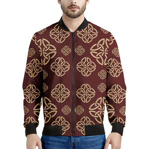 Celtic Knot Symbol Pattern Print Men's Bomber Jacket