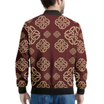 Celtic Knot Symbol Pattern Print Men's Bomber Jacket