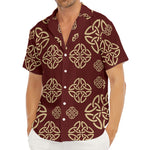 Celtic Knot Symbol Pattern Print Men's Deep V-Neck Shirt