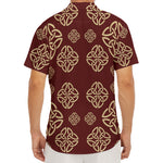 Celtic Knot Symbol Pattern Print Men's Deep V-Neck Shirt