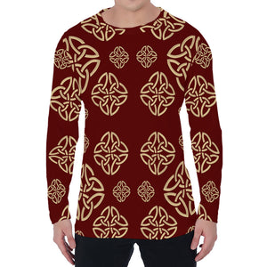 Celtic Knot Symbol Pattern Print Men's Long Sleeve T-Shirt