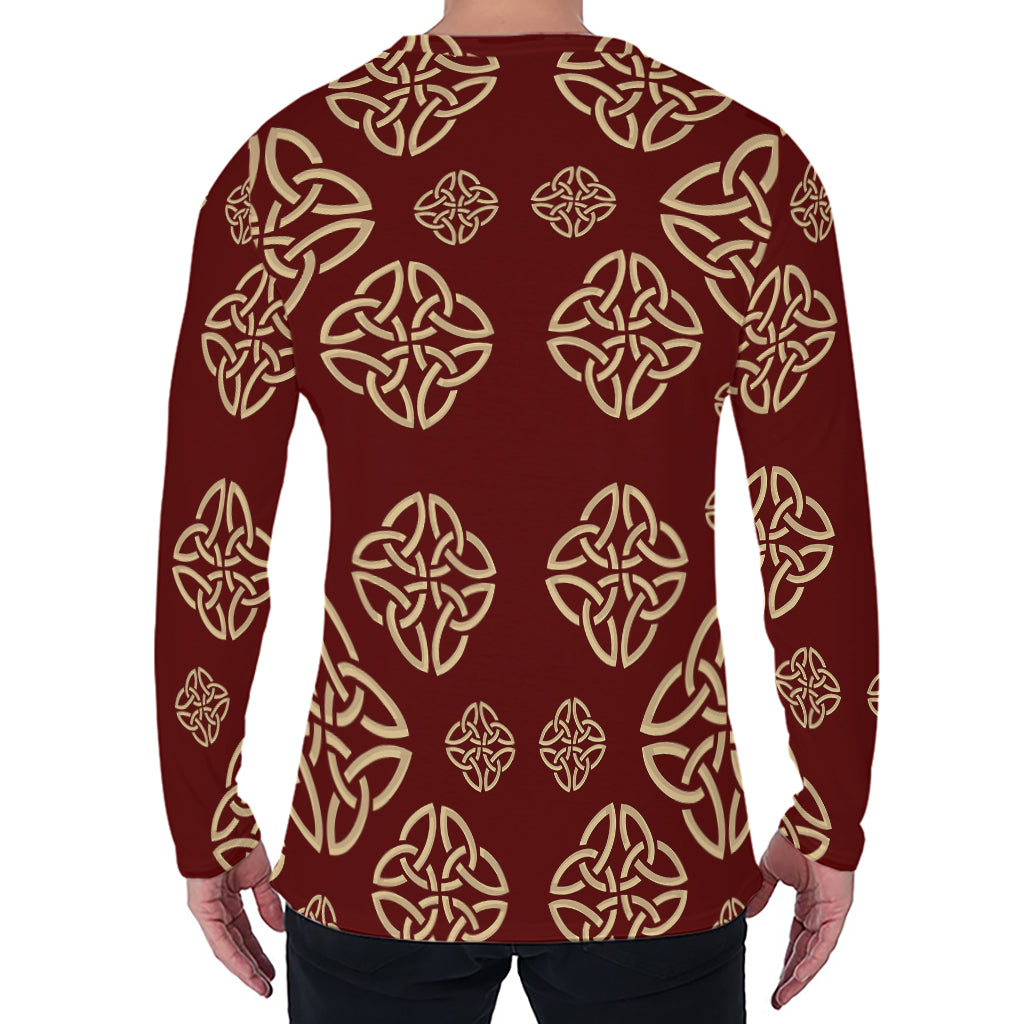 Celtic Knot Symbol Pattern Print Men's Long Sleeve T-Shirt