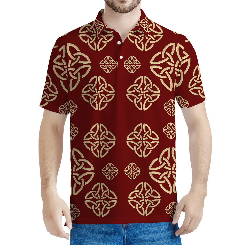 Celtic Knot Symbol Pattern Print Men's Polo Shirt