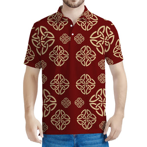 Celtic Knot Symbol Pattern Print Men's Polo Shirt