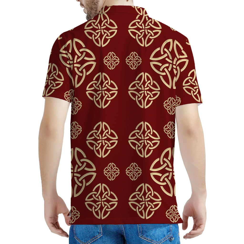 Celtic Knot Symbol Pattern Print Men's Polo Shirt