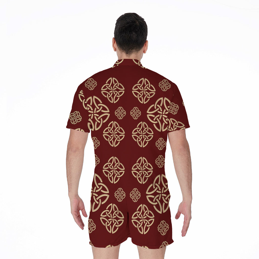 Celtic Knot Symbol Pattern Print Men's Rompers