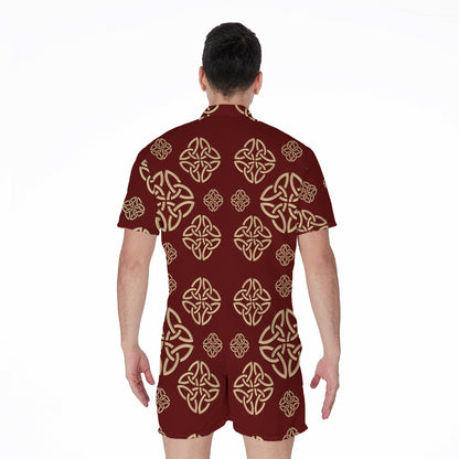 Celtic Knot Symbol Pattern Print Men's Rompers