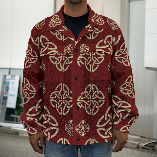 Celtic Knot Symbol Pattern Print Men's Shirt Jacket