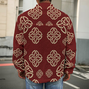 Celtic Knot Symbol Pattern Print Men's Shirt Jacket