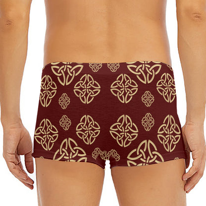 Celtic Knot Symbol Pattern Print Men's Short Boxer Briefs