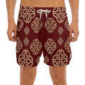 Celtic Knot Symbol Pattern Print Men's Split Running Shorts