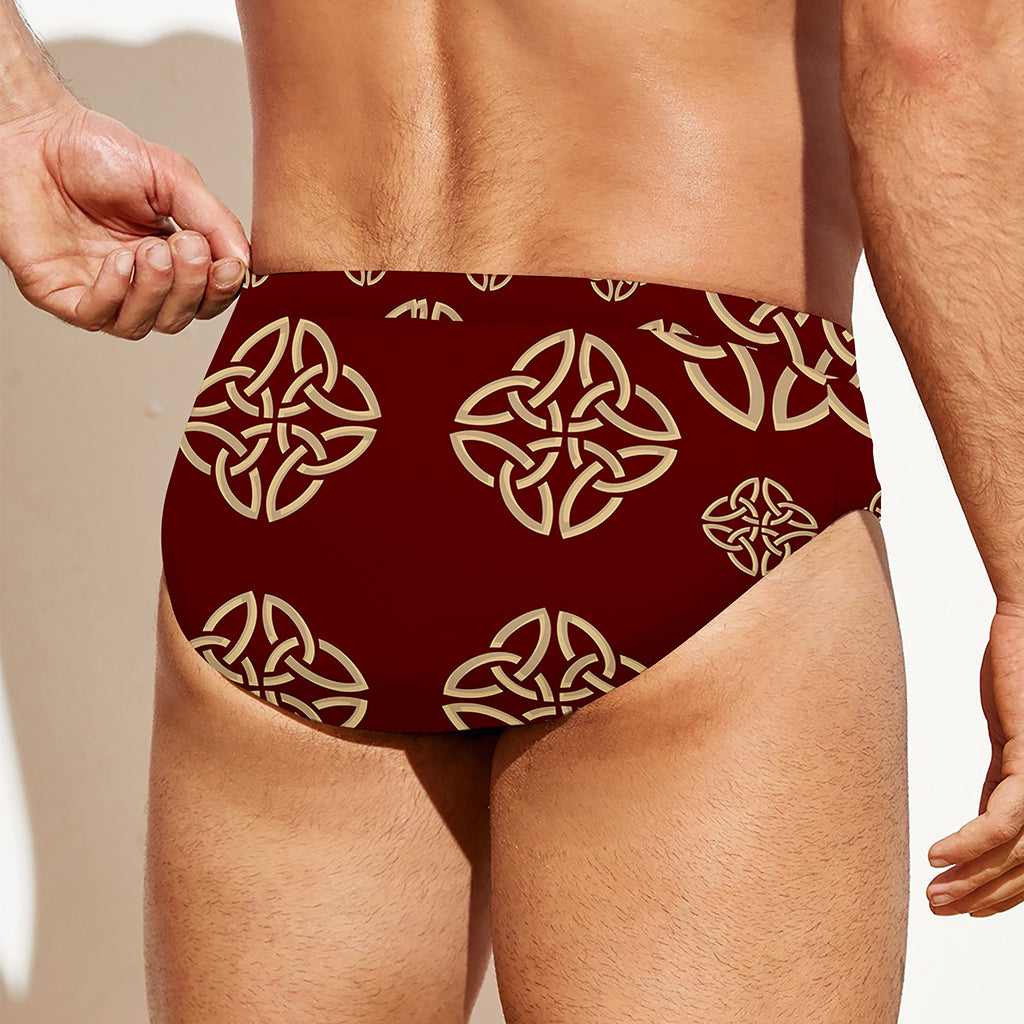 Celtic Knot Symbol Pattern Print Men's Swim Briefs