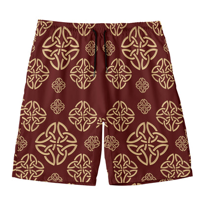 Celtic Knot Symbol Pattern Print Men's Swim Trunks