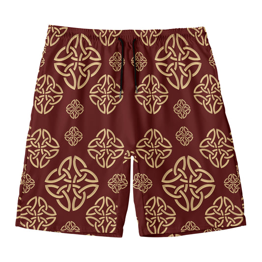 Celtic Knot Symbol Pattern Print Men's Swim Trunks