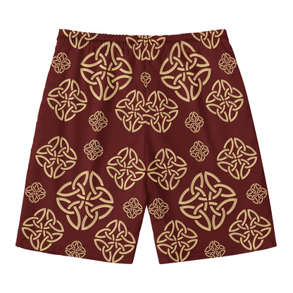 Celtic Knot Symbol Pattern Print Men's Swim Trunks