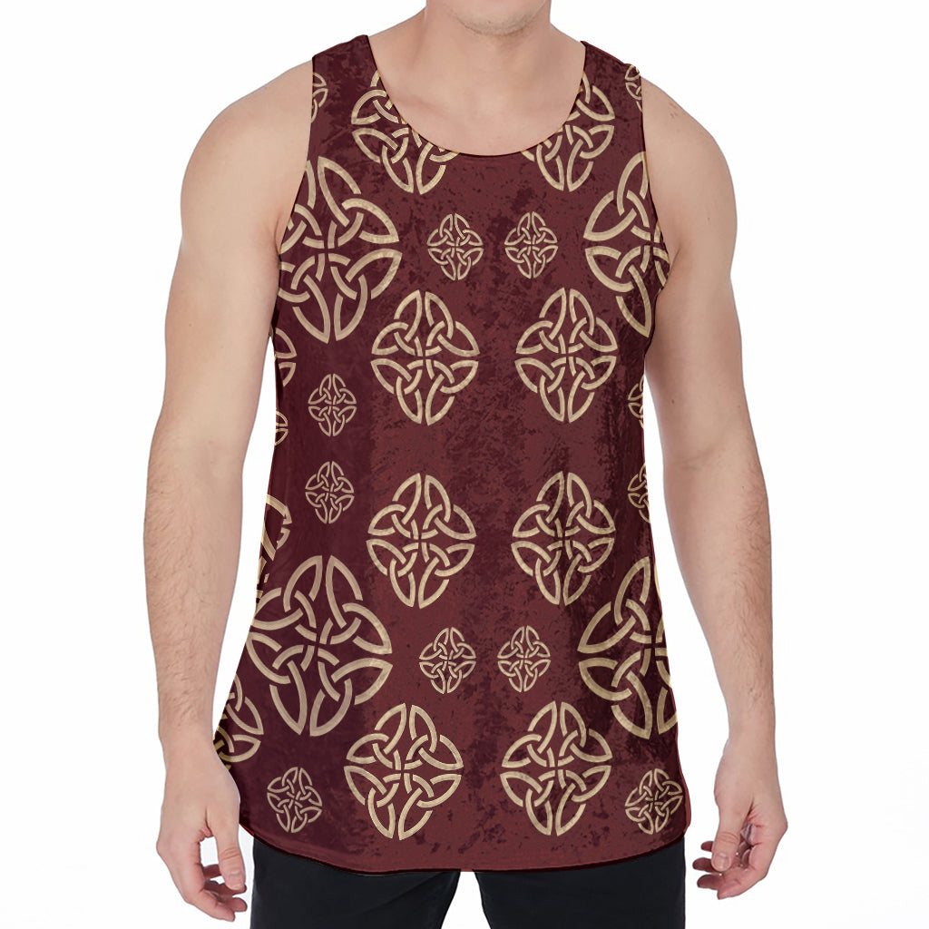 Celtic Knot Symbol Pattern Print Men's Velvet Tank Top