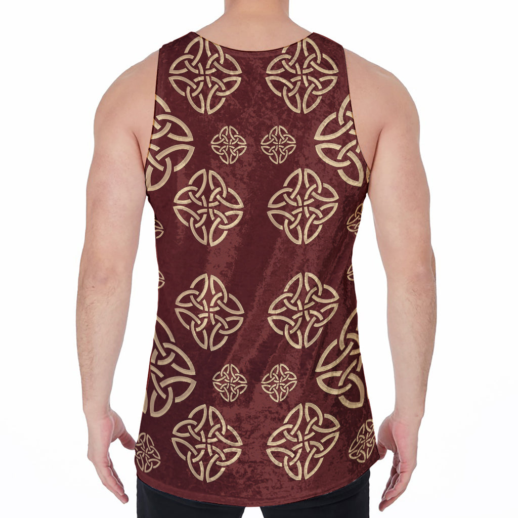 Celtic Knot Symbol Pattern Print Men's Velvet Tank Top