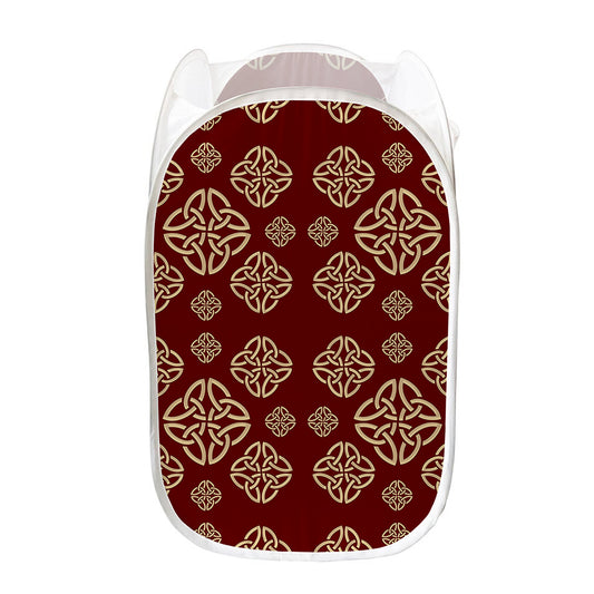 Celtic Knot Symbol Pattern Print Mesh Laundry Hamper