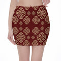 Celtic Knot Symbol Pattern Print Pencil Mini Skirt