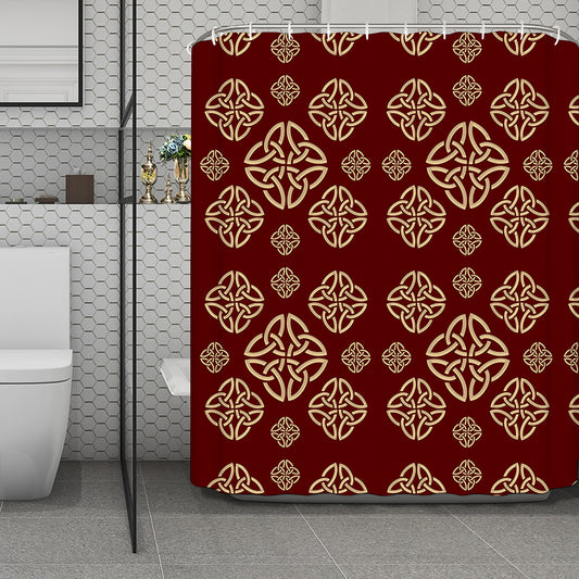 Celtic Knot Symbol Pattern Print Polyester Shower Curtain