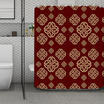 Celtic Knot Symbol Pattern Print Polyester Shower Curtain