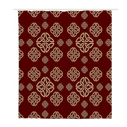 Celtic Knot Symbol Pattern Print Polyester Shower Curtain