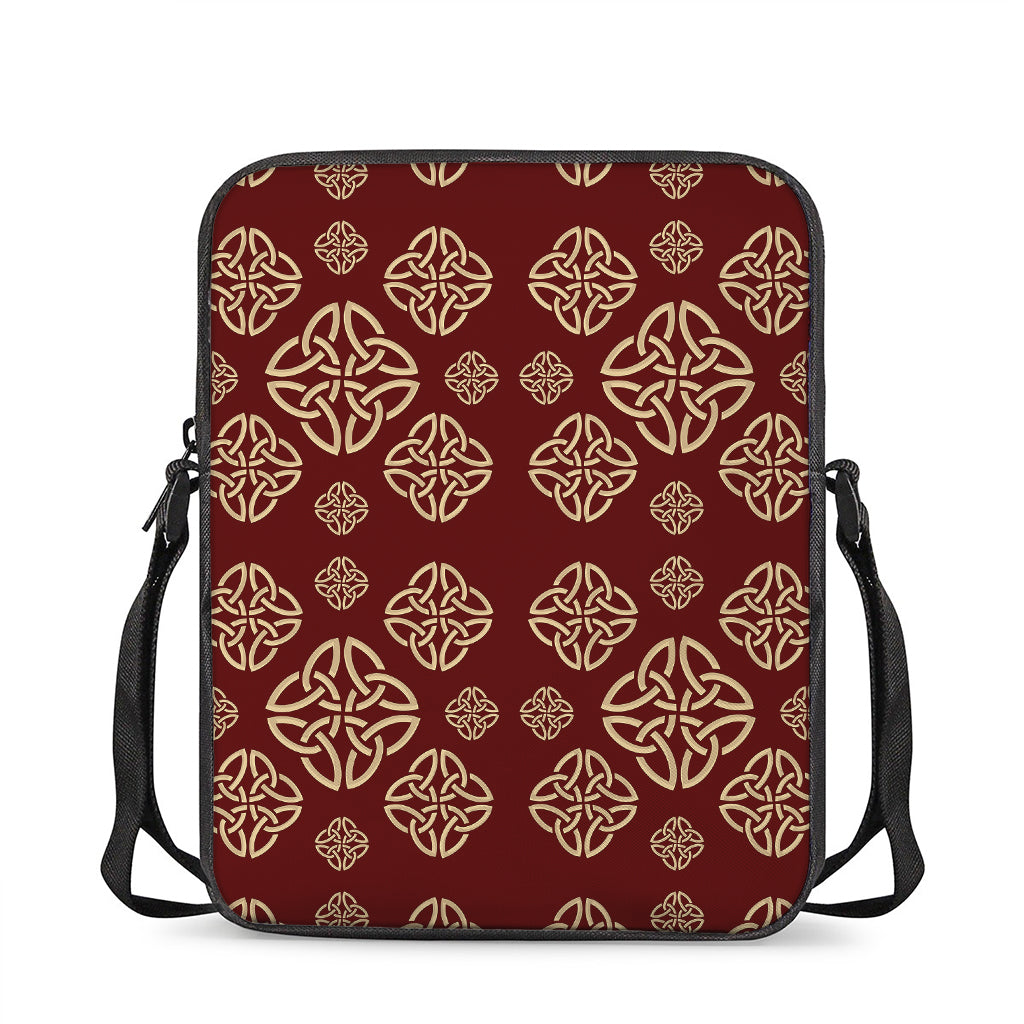 Celtic Knot Symbol Pattern Print Rectangular Crossbody Bag
