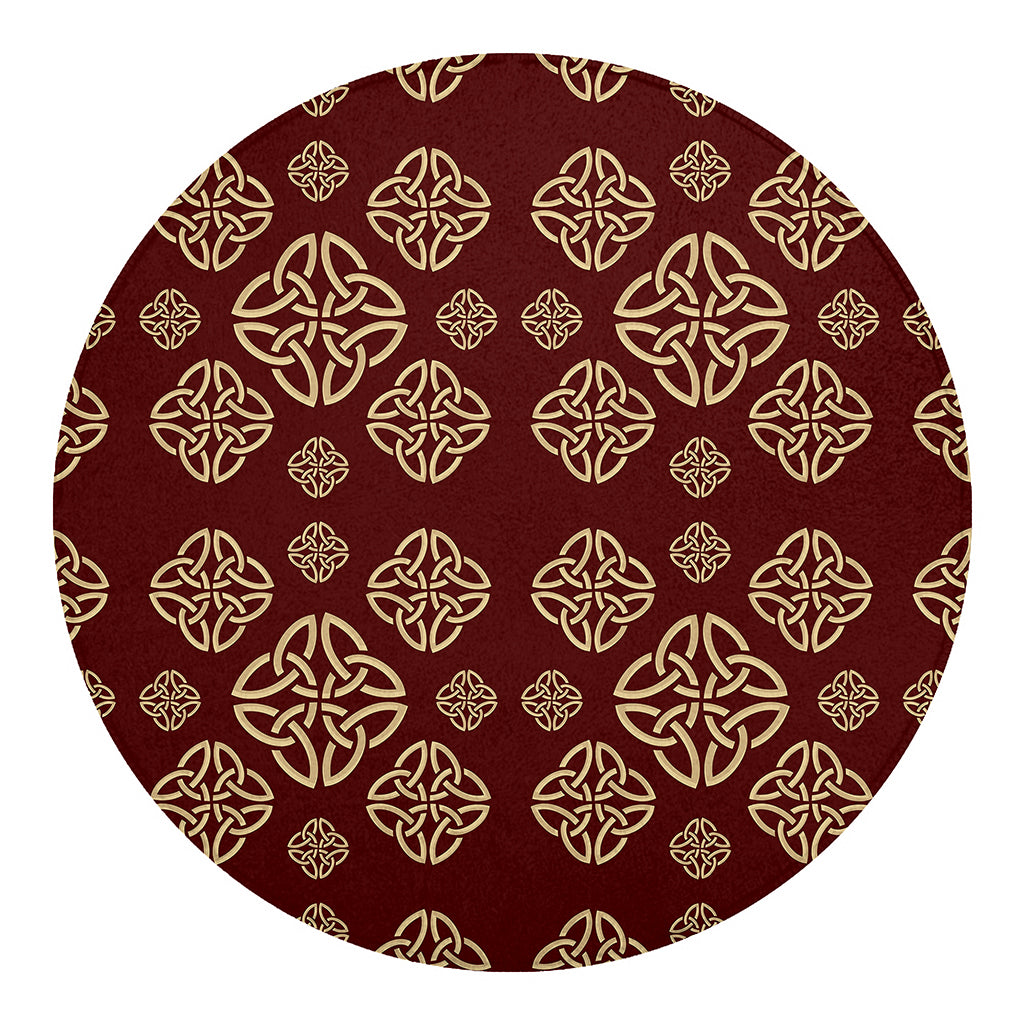 Celtic Knot Symbol Pattern Print Round Blanket