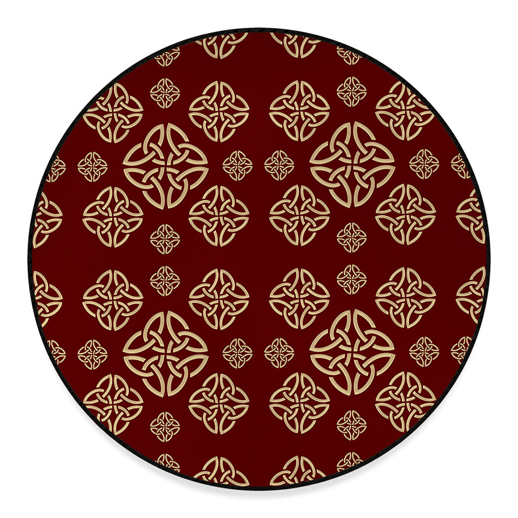Celtic Knot Symbol Pattern Print Round Floor Mat