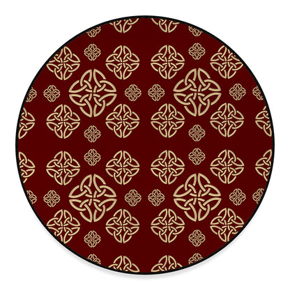 Celtic Knot Symbol Pattern Print Round Floor Mat