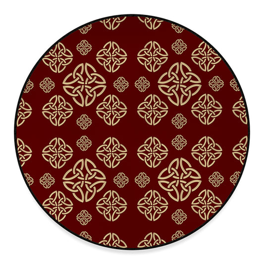 Celtic Knot Symbol Pattern Print Round Floor Mat
