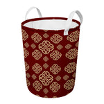 Celtic Knot Symbol Pattern Print Round Laundry Basket