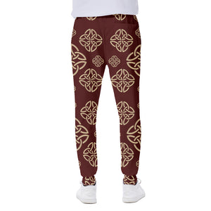 Celtic Knot Symbol Pattern Print Scuba Joggers