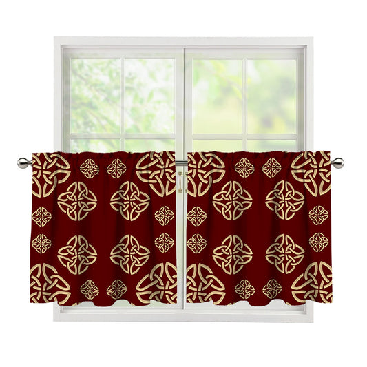 Celtic Knot Symbol Pattern Print Tier Curtains