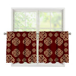 Celtic Knot Symbol Pattern Print Tier Curtains
