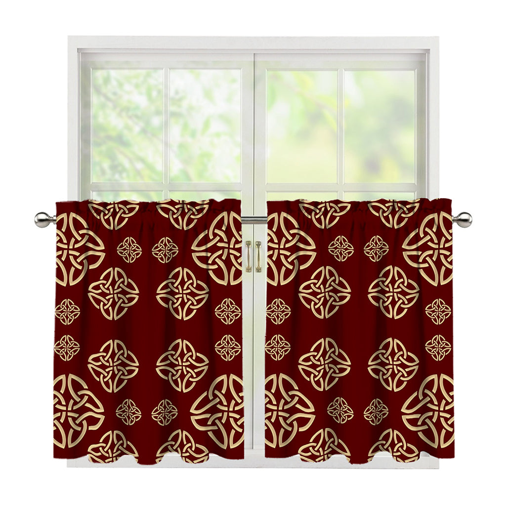 Celtic Knot Symbol Pattern Print Tier Curtains