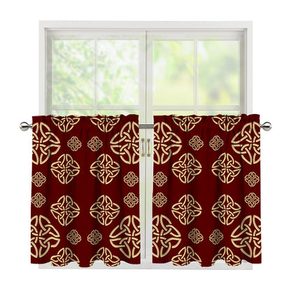 Celtic Knot Symbol Pattern Print Tier Curtains