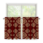 Celtic Knot Symbol Pattern Print Tier Curtains