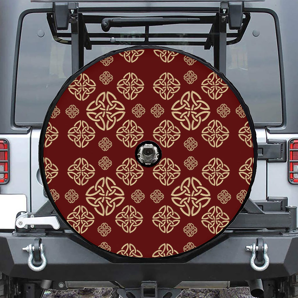 Celtic Knot Symbol Pattern Print Tire Cover With Camera Hole