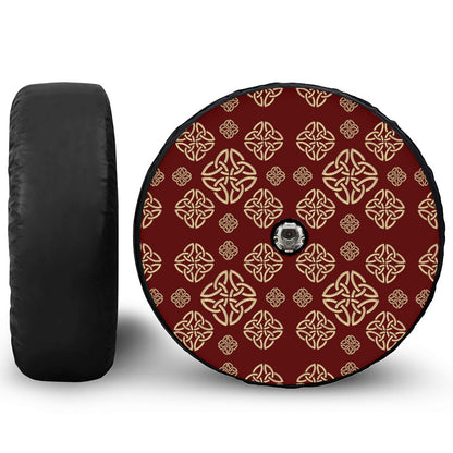 Celtic Knot Symbol Pattern Print Tire Cover With Camera Hole