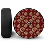 Celtic Knot Symbol Pattern Print Tire Cover With Camera Hole