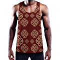 Celtic Knot Symbol Pattern Print Men's Workout Tank Top