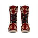 Celtic Knot Symbol Pattern Print Winter Boots