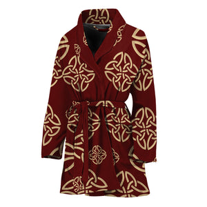 Celtic Knot Symbol Pattern Print Women's Bathrobe