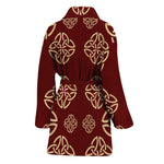 Celtic Knot Symbol Pattern Print Women's Bathrobe