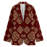 Celtic Knot Symbol Pattern Print Women's Blazer