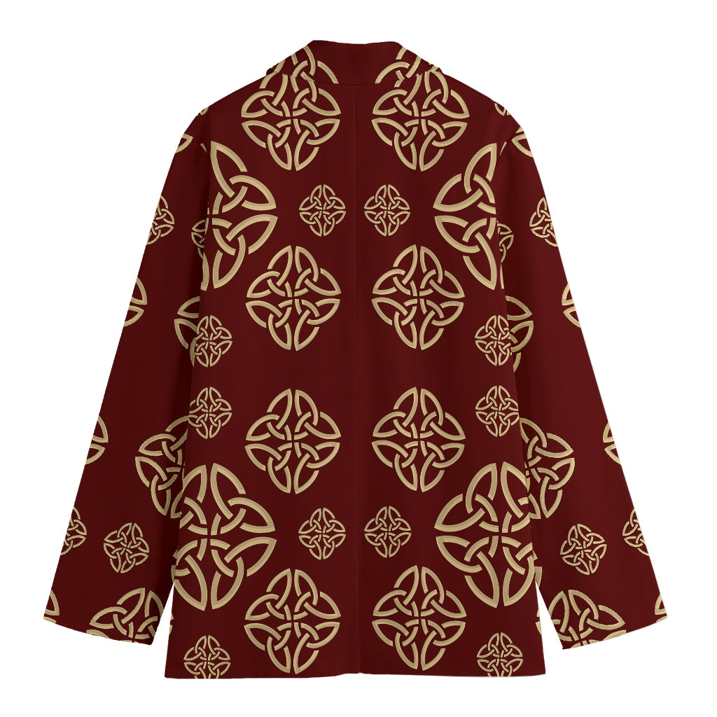 Celtic Knot Symbol Pattern Print Women's Cotton Blazer