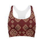 Celtic Knot Symbol Pattern Print Women's Sports Bra