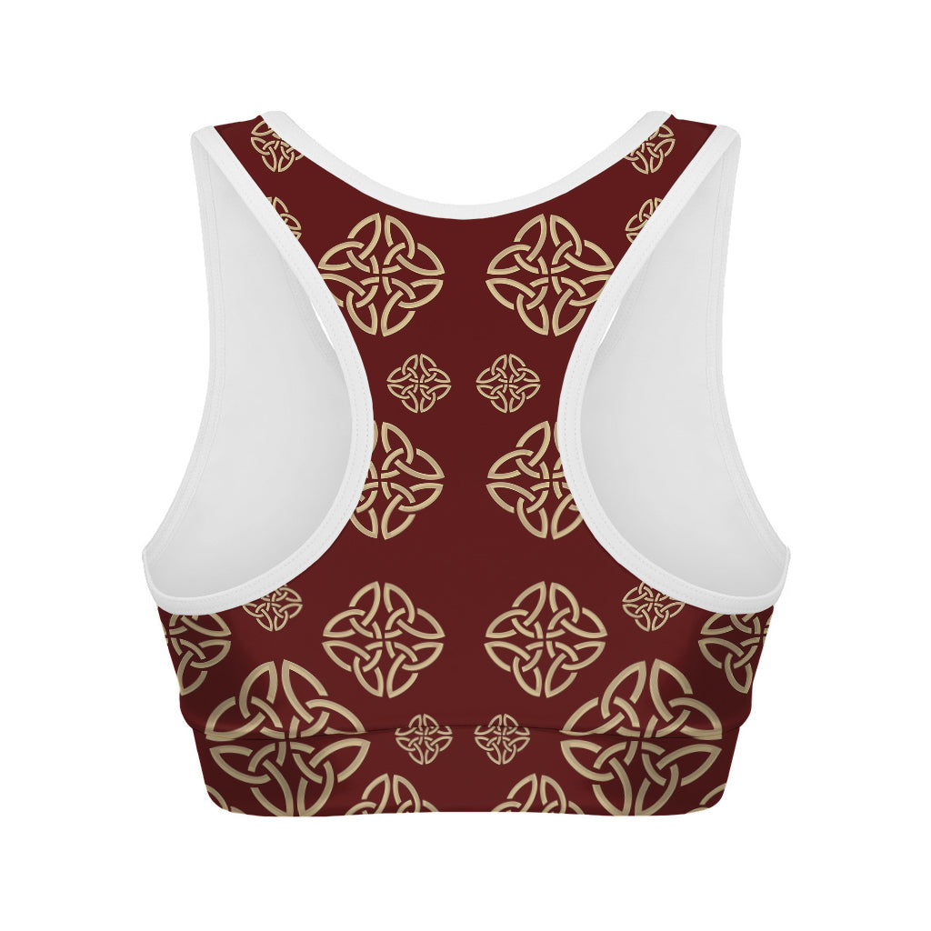 Celtic Knot Symbol Pattern Print Women's Sports Bra