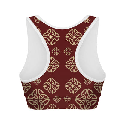 Celtic Knot Symbol Pattern Print Women's Sports Bra
